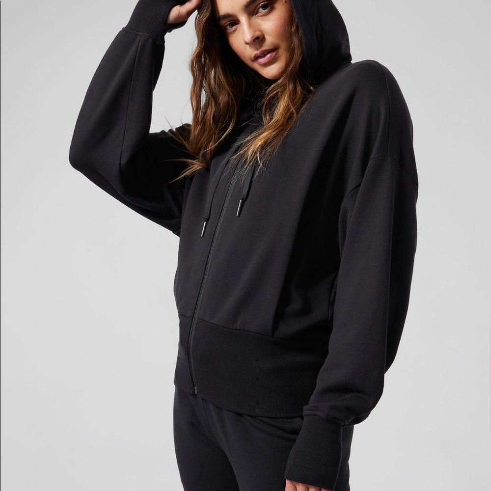 Black Athleta Woman’s Balance Hooded Sweatshirt